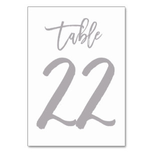 Tarjeta De Mesa Número de tabla de mano con moda plateado   Cuadro