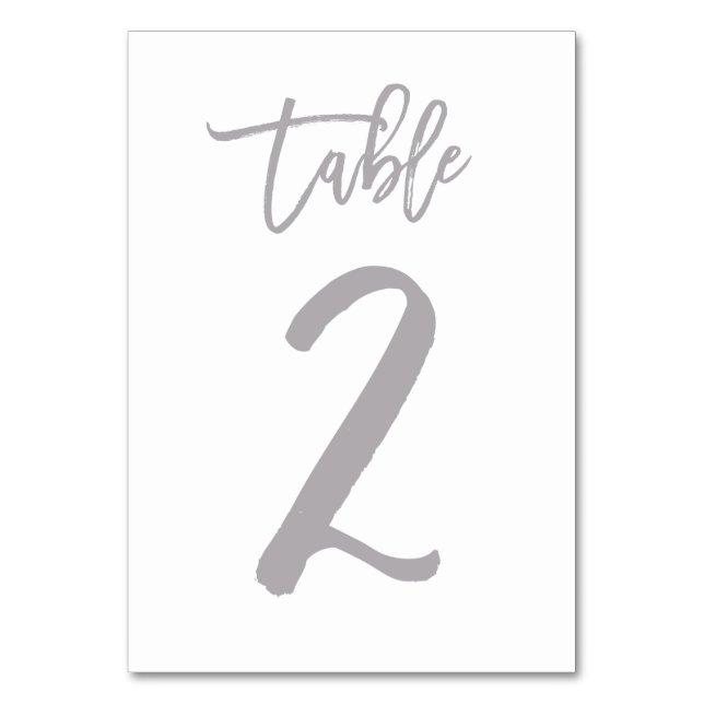 Tarjeta De Mesa Número de tabla de mano con moda plateado | Cuadro (Anverso)