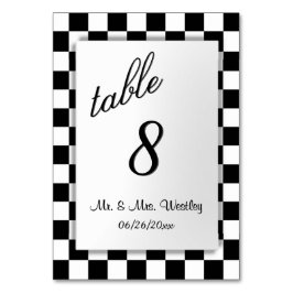 Tarjeta De Mesa Número de tabla de marca de verificación