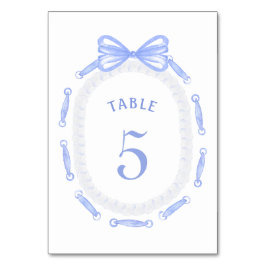 Tarjeta De Mesa Número de tabla de marco de cinta azul