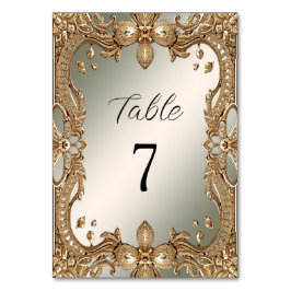 Tarjeta De Mesa Número de tabla de marco de origen de oro
