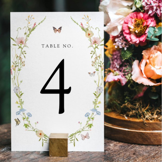 Tarjeta De Mesa Número de tabla de mariposa de flor silvestre (Subido por el creador)