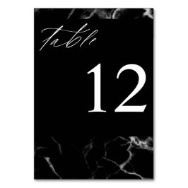 Tarjeta De Mesa Número de tabla de mármol negro