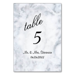 Tarjeta De Mesa Número de tabla de mármol personalizado