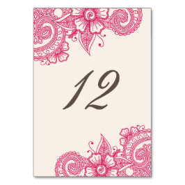 Tarjeta De Mesa Número de tabla de Mod Mehandi