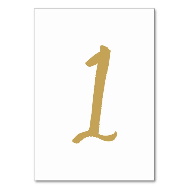 Tarjeta De Mesa Número de tabla de Moda simple Oro - Tabla 1