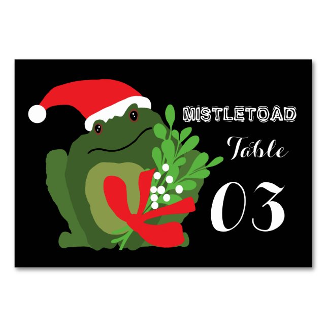 Tarjeta De Mesa Número de tabla de Navidades de Mistle'toad (Anverso)