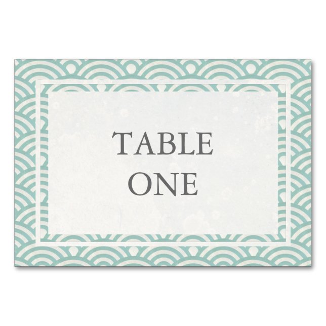 Tarjeta De Mesa Número de tabla de ondas estilizadas de Seigha jap (Anverso)