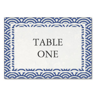 Tarjeta De Mesa Número de tabla de ondas estilizadas de Seigha jap