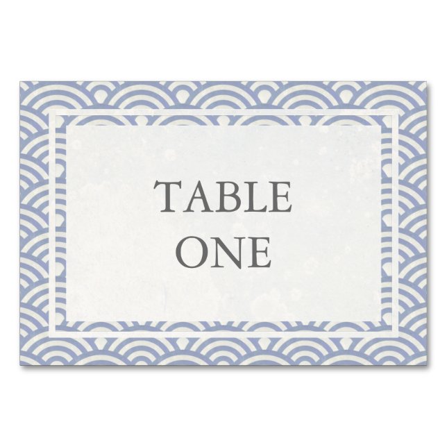 Tarjeta De Mesa Número de tabla de ondas estilizadas de Seigha jap (Anverso)