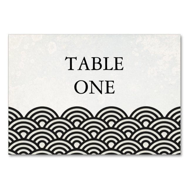Tarjeta De Mesa Número de tabla de ondas estilizadas de Seigha jap (Anverso)