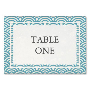 Tarjeta De Mesa Número de tabla de ondas estilizadas de Seigha jap