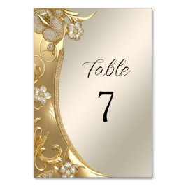 Tarjeta De Mesa Número de tabla de ornato de oro