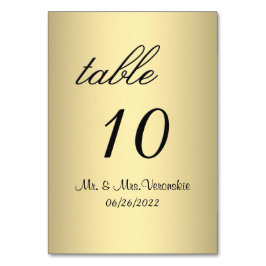 Tarjeta De Mesa Número de tabla de oro