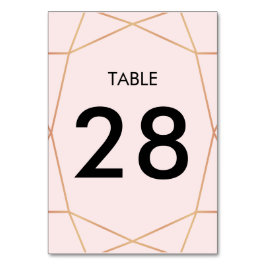Tarjeta De Mesa Número de tabla de oro de Rosa geométrico | Color