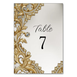 Tarjeta De Mesa Número de tabla de oro decorativa