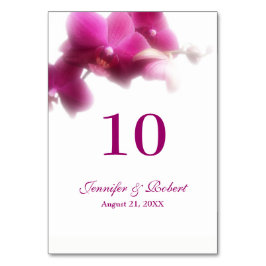 Tarjeta De Mesa Número de tabla de orquídeas rosa