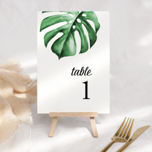Tarjeta De Mesa Número de tabla de palma de vegetación tropical