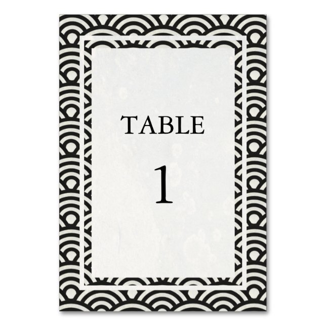 Tarjeta De Mesa Número de tabla de pesadilla japonesa negra + blan (Anverso)
