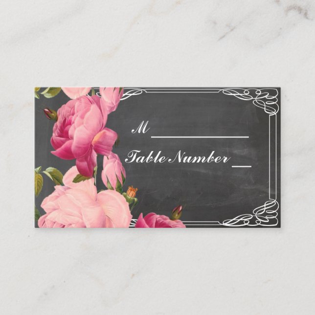 Tarjeta De Mesa Número de tabla de pizarra (Anverso)
