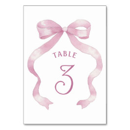 Tarjeta De Mesa Número de tabla de plegado rosado