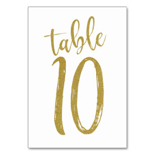 Tarjeta De Mesa Número de tabla de Purpurina de oro10