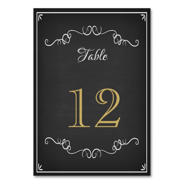 Tarjeta De Mesa Número de tabla de recepción de pizarra (Anverso)