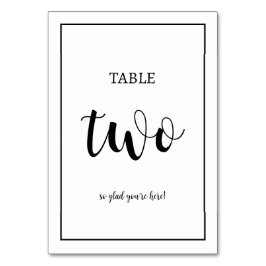 Tarjeta De Mesa Número de tabla de script con mensaje personalizad