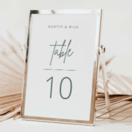 Tarjeta De Mesa Número de tabla de script simple Rótulo de recepci