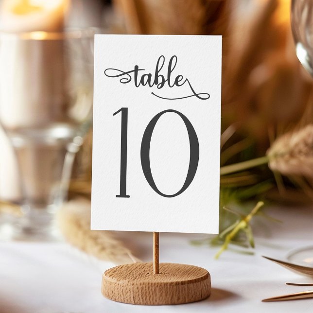 Tarjeta De Mesa Número de tabla de signo de boda simple 3.5x5 | Cu (Subido por el creador)