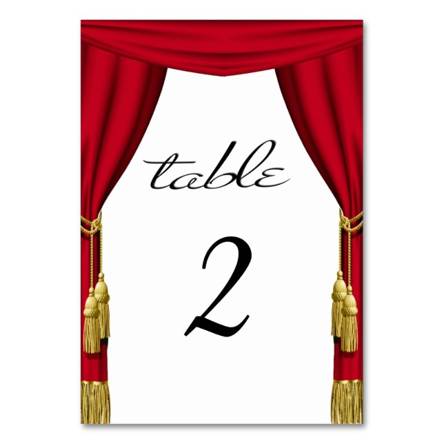 Tarjeta De Mesa Número de tabla de tema de película (Anverso)