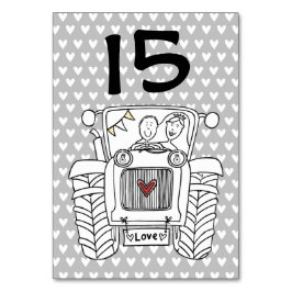 Tarjeta De Mesa Número de tabla de tractores de casamiento de país