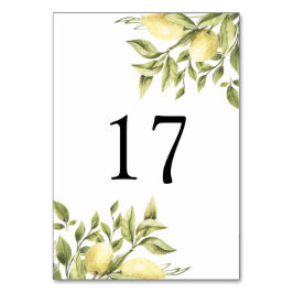 Tarjeta De Mesa Número de tabla de verdor de limón Boda ruso