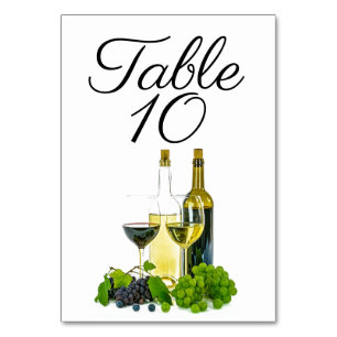 Tarjeta De Mesa Número De Tabla De Vino Rojo O Blanco