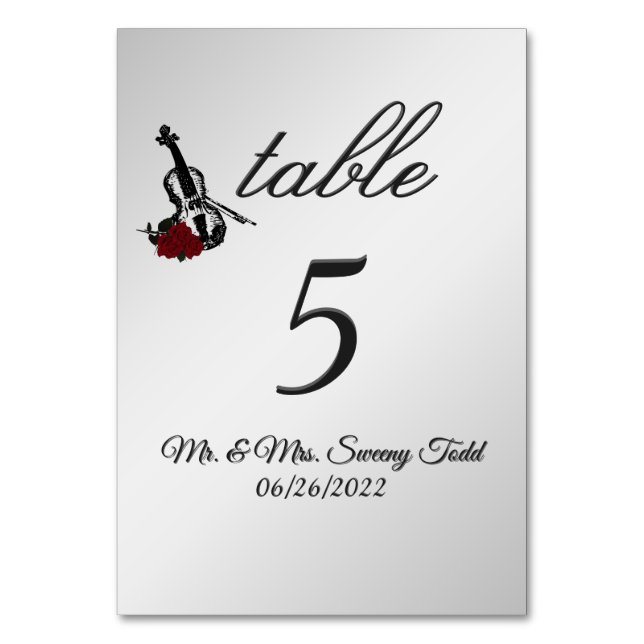 Tarjeta De Mesa Número de tabla de violín (Anverso)
