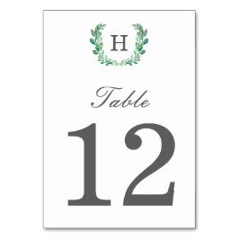 Tarjeta De Mesa Número de tabla de wreath natural