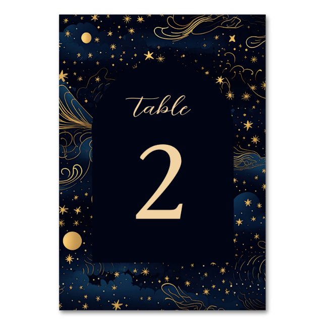Tarjeta De Mesa Número de tabla del Boda celeste Boho (Anverso)