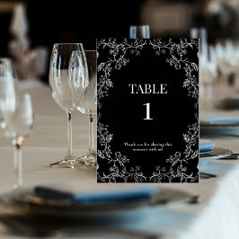Tarjeta De Mesa Número de tabla del Boda Chinoiserie negro