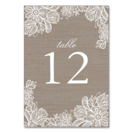 Tarjeta De Mesa Número de tabla del Boda de abatimiento y encaje