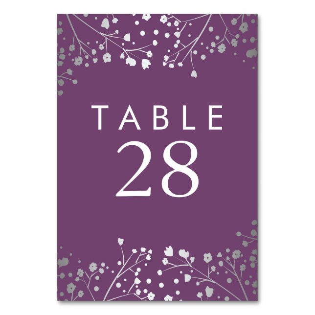 Tarjeta De Mesa Número de tabla del Boda de aliento del bebé de pl (Anverso)