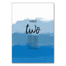 Número de tabla del Boda de color azul de la playa