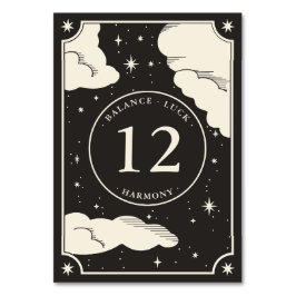 Tarjeta De Mesa Número de tabla del Boda de fortuna de Boho Tarot