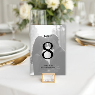 Tarjeta De Mesa Número de tabla del Boda de fotografía Minimalista