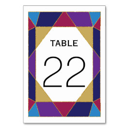 Tarjeta De Mesa Número de tabla del boda de joyas del bloque de co