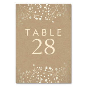 Tarjeta De Mesa Número de tabla del Boda de la balsa de aliento de