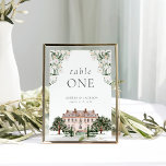 Tarjeta De Mesa Número de tabla del Boda de la casa de campo<br><div class="desc">Este hotel de diseño alberga una magnífica casa de campo decorada con flores blancas y vegetación.</div>