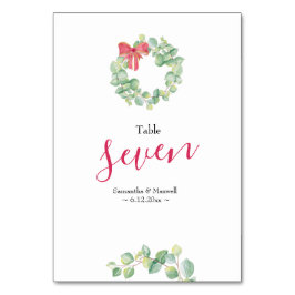 Tarjeta De Mesa Número de tabla del Boda de la corona de navidades