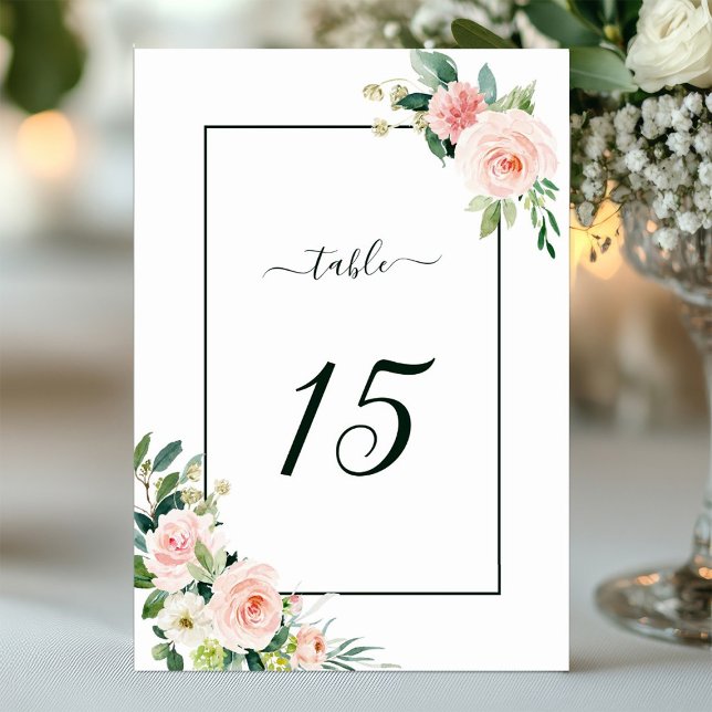 Tarjeta De Mesa Número de tabla del Boda de la sangre rosa de Rubo (Subido por el creador)