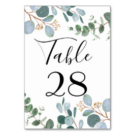 Tarjeta De Mesa Número de tabla del Boda de la vegetación botánica