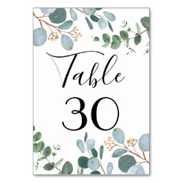 Tarjeta De Mesa Número de tabla del Boda de la vegetación botánica